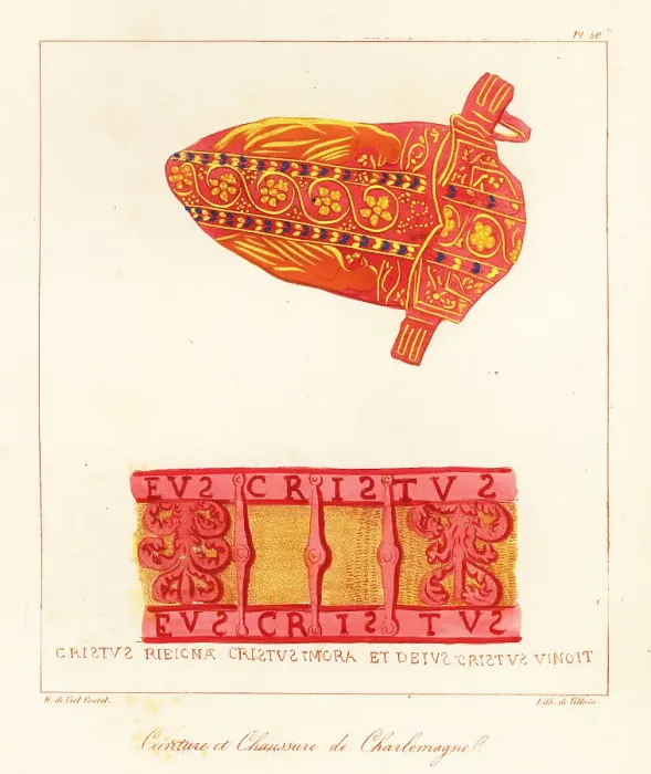 Framed Print : Belt and shoe of the Emperor Charlemagne, 748-814 Framed Print : Belt and shoe of the Emperor Charlemagne, 748-814