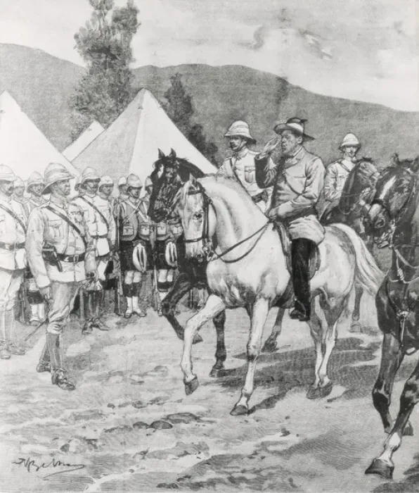 Framed Print : BELTRAME, Achille (1871-1945). General Cronje imprisoned Framed Print : BELTRAME, Achille (1871-1945). General Cronje imprisoned