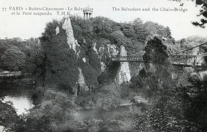 Framed Print : The Belvedere and Chain Bridge, Parc de Belleville, Paris Framed Print : The Belvedere and Chain Bridge, Parc de Belleville, Paris