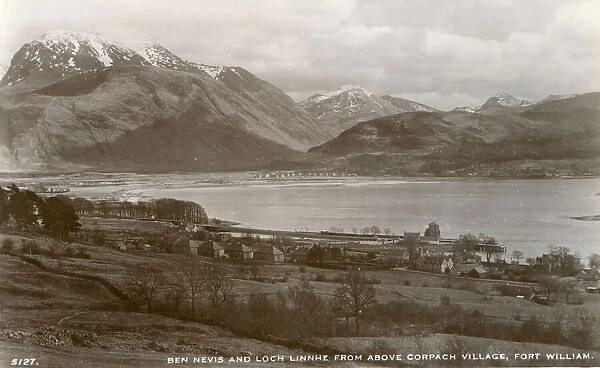 Ben Nevis and Loch Linnhe from above Corpach Village