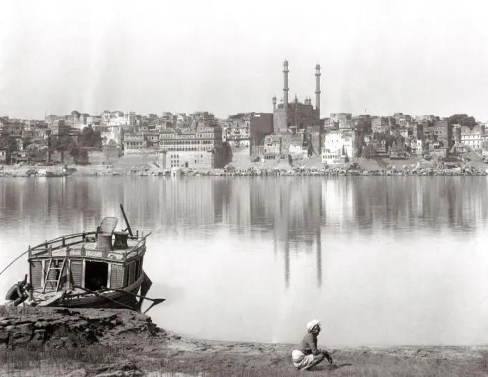 Framed Print : Benares, (Varanasi) across the Ganges river, India, c. 1880 s Framed Print : Benares, (Varanasi) across the Ganges river, India, c. 1880 s