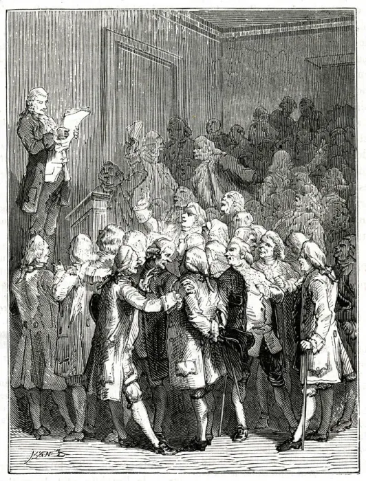 Framed Print : Benjamin Franklin - Royal Society derides his discoveries Framed Print : Benjamin Franklin - Royal Society derides his discoveries