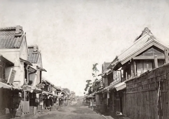 Framed Print : Benten Dori, street in Yokohama, Japan, c. 1880 s Framed Print : Benten Dori, street in Yokohama, Japan, c. 1880 s