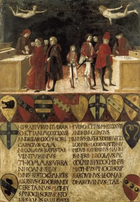 Framed Print : BENVENUTO DI GIOVANNI (1436-1518). The Council Framed Print : BENVENUTO DI GIOVANNI (1436-1518). The Council