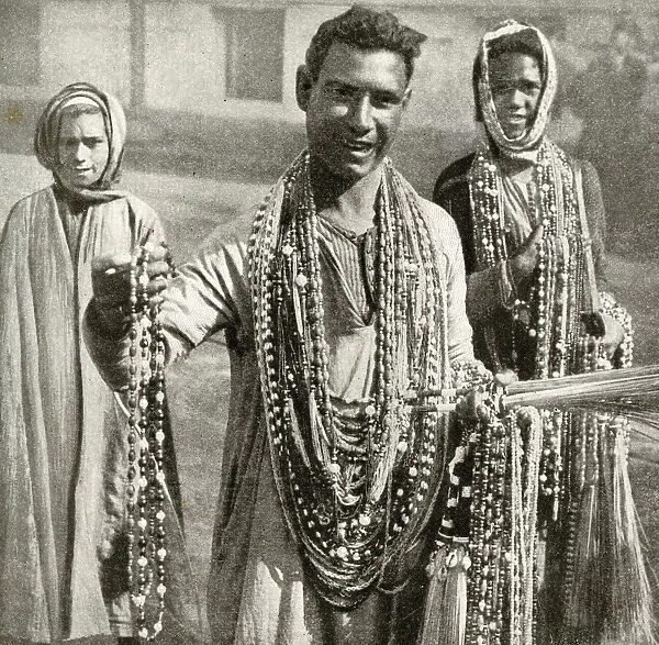 Berberin sellers of beads and fly whisks, Cairo, Egypt