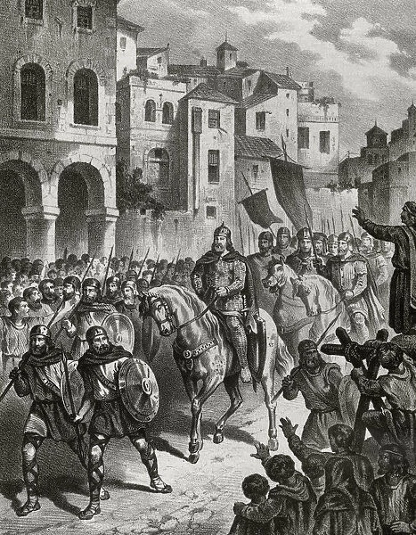 Berenguer Ramon II taking the city of Tarragona, Catalonia