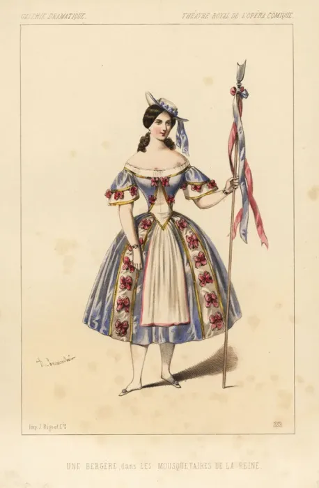 Framed Print : A bergere in the comic opera Les Mousquetaires