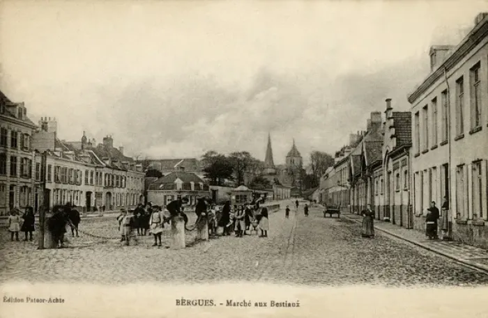 Framed Print : Bergues, France - Marche aux Bestiaux (cattle market) Framed Print : Bergues, France - Marche aux Bestiaux (cattle market)