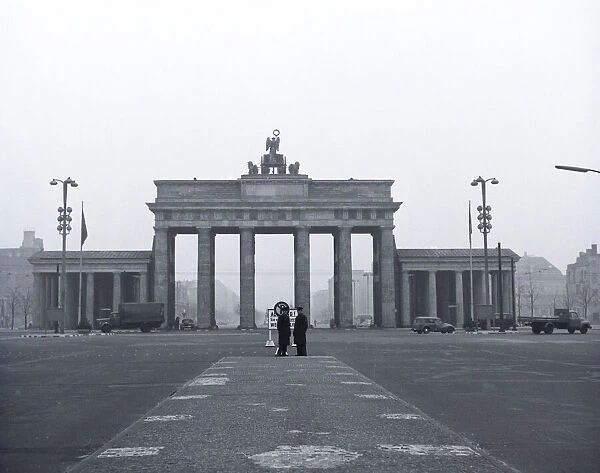 Berlin. Brandenburg Gate looking towards the West symbol of German division