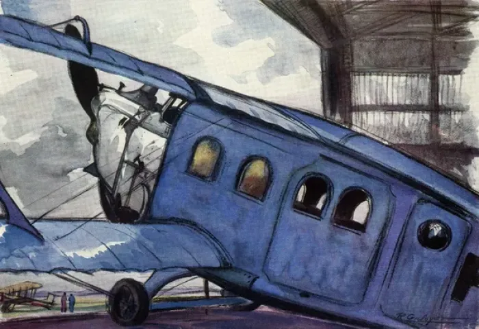 Framed Print : Berlin Blue Biplane 1932 Framed Print : Berlin Blue Biplane 1932