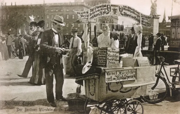 Framed Print : Berlin, Germany - Mobile Sausage Seller in the Lustgarten Framed Print : Berlin, Germany - Mobile Sausage Seller in the Lustgarten
