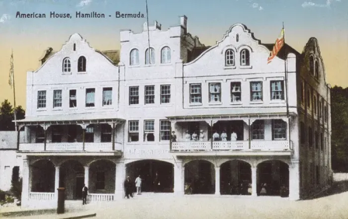 Framed Print : Bermuda - Hamilton - The American House Hotel Framed Print : Bermuda - Hamilton - The American House Hotel
