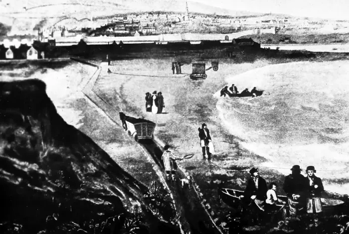 Framed Print : Berwick upon Tweed wagonway / tram road in 1822 Framed Print : Berwick upon Tweed wagonway / tram road in 1822