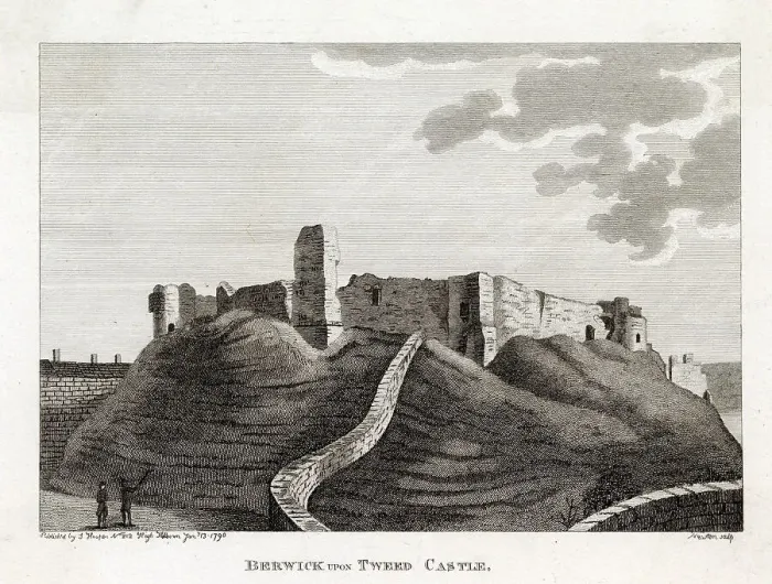 Framed Print : Berwick-upon-Tweed Castle, close to the England / Scotland border. Date: 1790 Framed Print : Berwick-upon-Tweed Castle, close to the England / Scotland border. Date: 1790