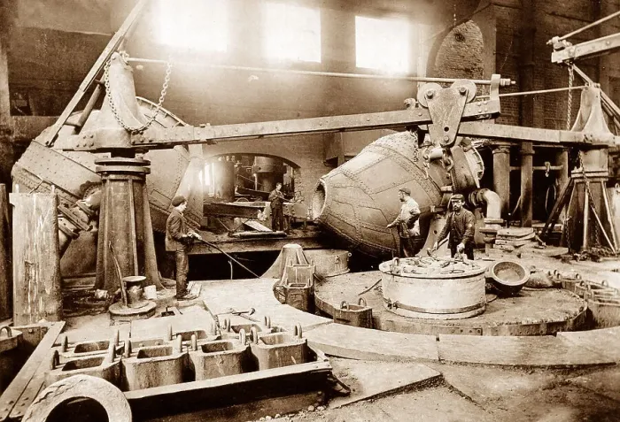 Framed Print : Bessemer casting pit, Steel works Penistone Framed Print : Bessemer casting pit, Steel works Penistone
