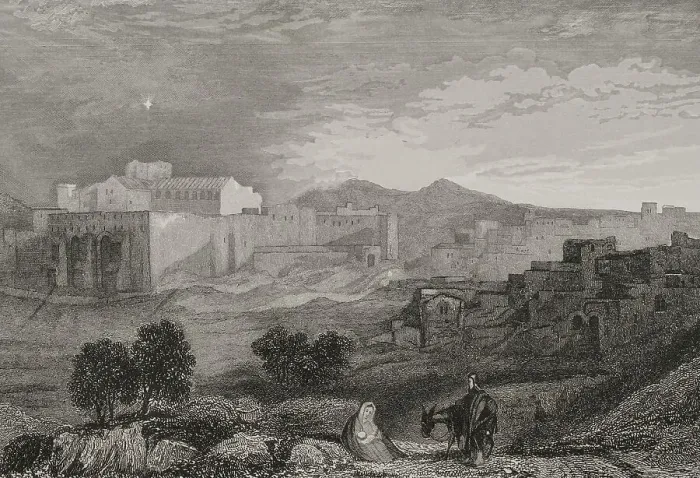 Framed Print : Bethlehem. General view. Engraving by Aubert Framed Print : Bethlehem. General view. Engraving by Aubert
