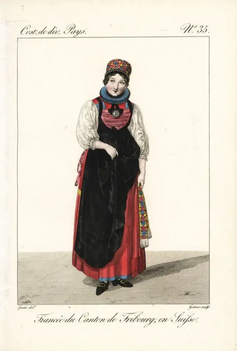 Framed Print : Betrothed girl of the Canton of Fribourg Framed Print : Betrothed girl of the Canton of Fribourg