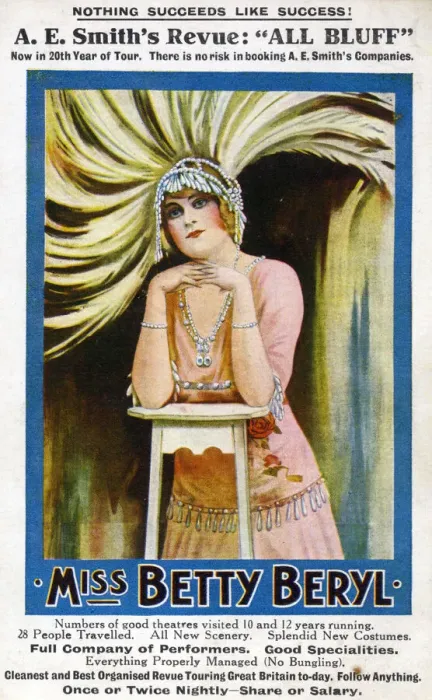 Framed Print : Betty Beryl in A E Smiths Revue, All Bluff, now in 20th year of tour Framed Print : Betty Beryl in A E Smiths Revue, All Bluff, now in 20th year of tour
