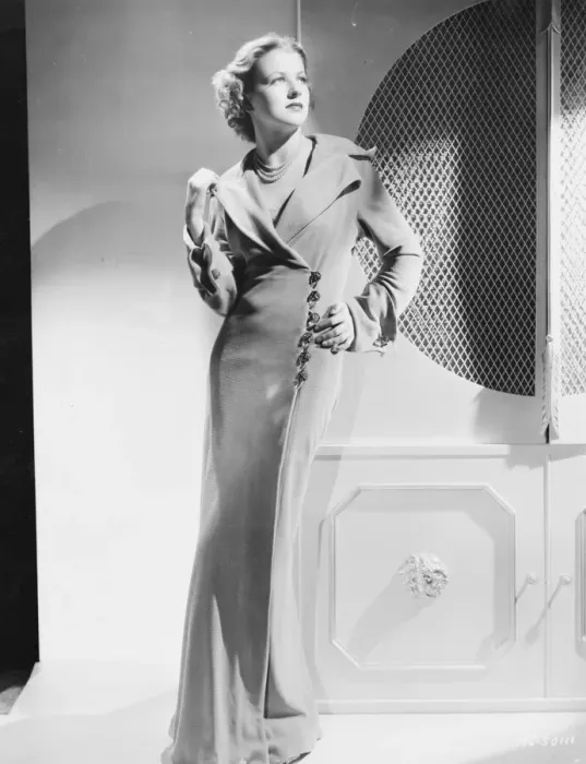 Framed Print : Betty Furness wearing a Dolly Tree negligee Framed Print : Betty Furness wearing a Dolly Tree negligee