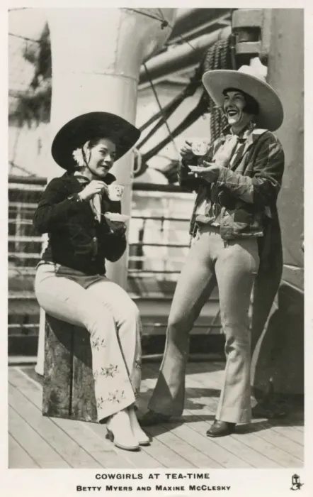 Framed Print : Betty Myers and Maxine McClesky, cowgirls