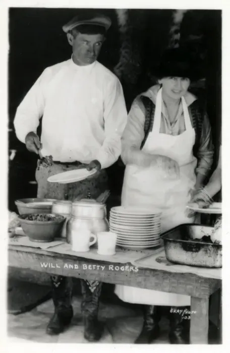 Framed Print : Will and Betty Rogers - outdoor cookery Framed Print : Will and Betty Rogers - outdoor cookery