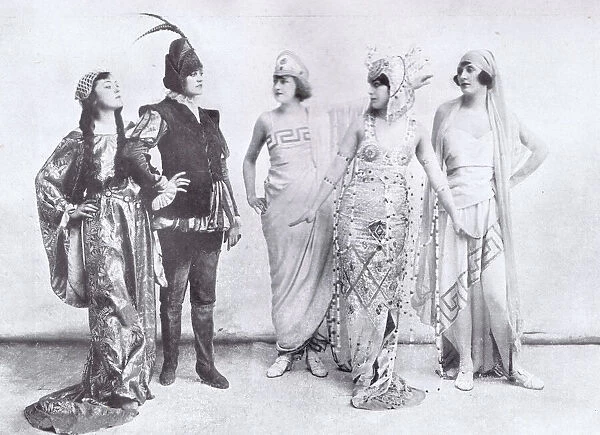 A bevy of girls in a scene from Monte Cristo Jr at the Winter Garden, New York (1919). Produced by the Shubert Brothers. Date: 1919