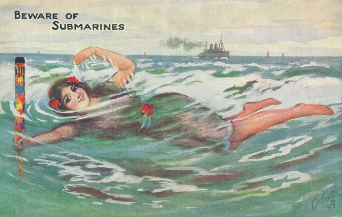 Framed Print : Beware of Submarines WW1 Framed Print : Beware of Submarines WW1