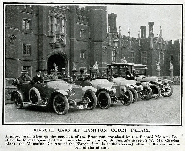 Bianchi cars at Hampton Court Palace, London