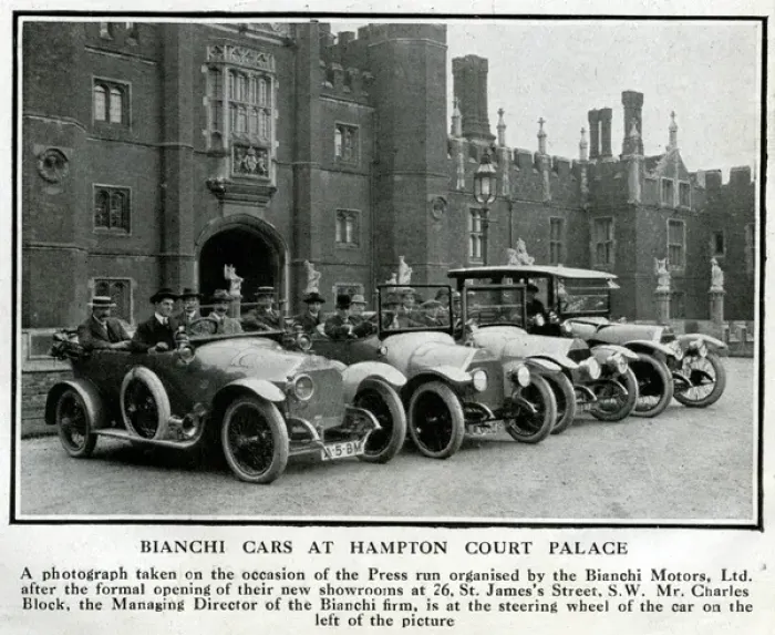Framed Print : Bianchi cars at Hampton Court Palace, London Framed Print : Bianchi cars at Hampton Court Palace, London