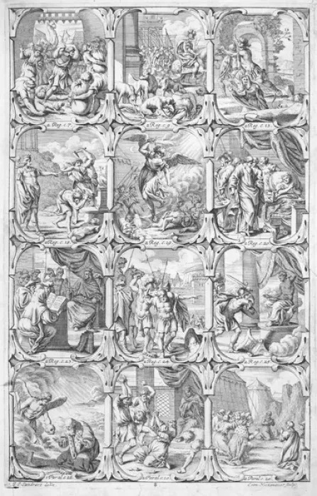 Framed Print : Biblical endpaper or frontispiece - various scenes Framed Print : Biblical endpaper or frontispiece - various scenes