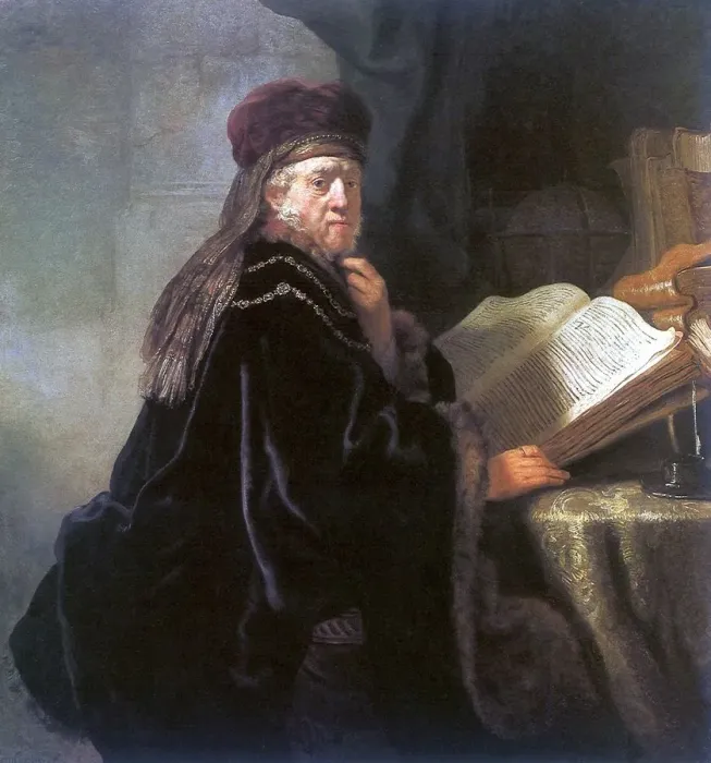 Framed Print : Biblical Figure at a Study Desk Date: 1634 Framed Print : Biblical Figure at a Study Desk Date: 1634