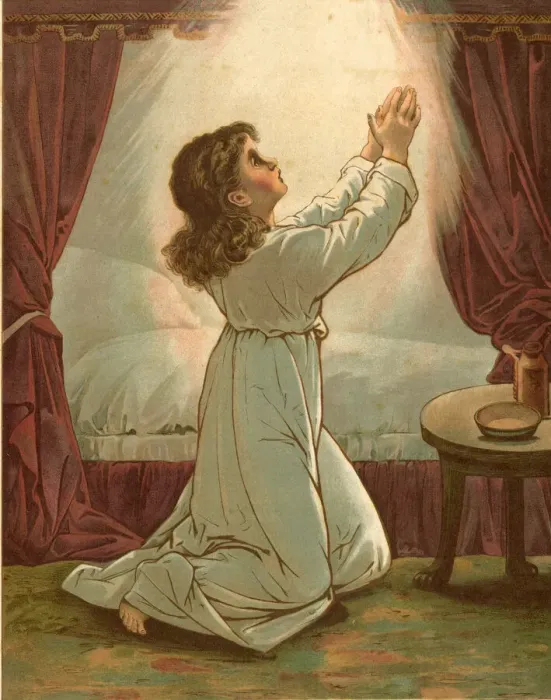 Framed Print : Biblical Tales by John Lawson, Child Praying Framed Print : Biblical Tales by John Lawson, Child Praying