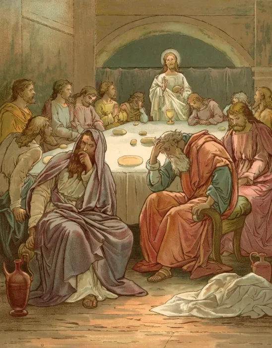 Framed Print : Biblical Tales by John Lawson, Jesus at the Last Supper Framed Print : Biblical Tales by John Lawson, Jesus at the Last Supper