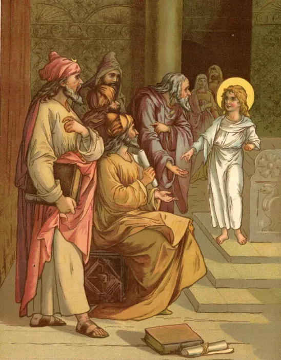 Framed Print : Biblical Tales by John Lawson, Jesus in the Temple Framed Print : Biblical Tales by John Lawson, Jesus in the Temple
