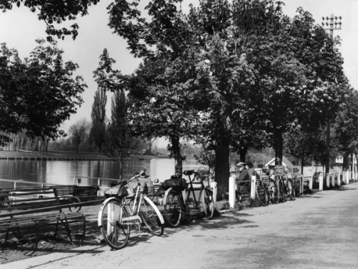 Framed Print : Bicycles by the Thames Framed Print : Bicycles by the Thames