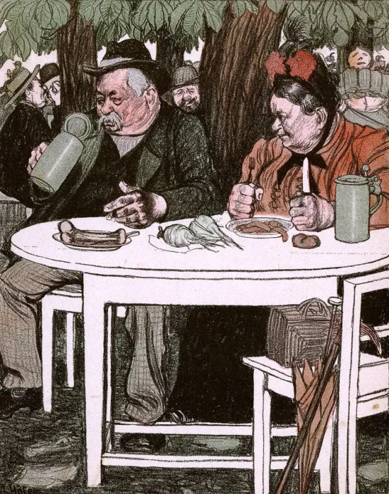 Framed Print : BIERKELLER SCENE 1905 Framed Print : BIERKELLER SCENE 1905