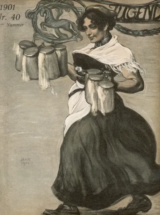 Framed Print : Bierkeller Waitress 1901