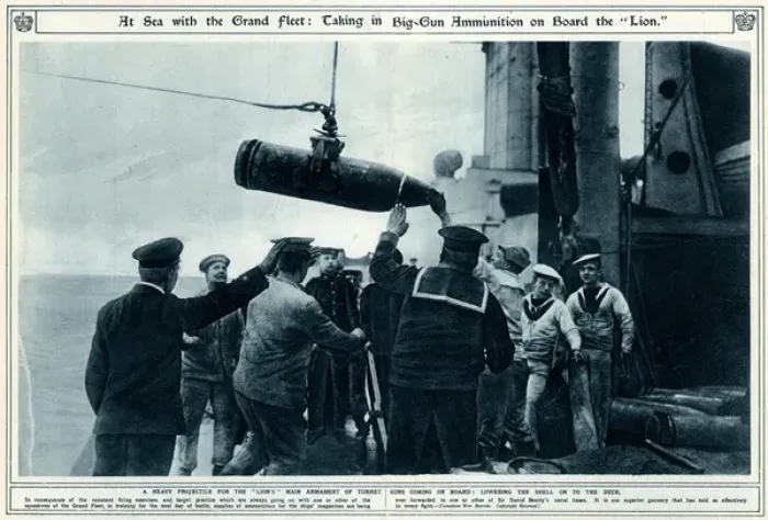 Framed Print : Big-gun ammunition on board the HMS Lion 1917 Framed Print : Big-gun ammunition on board the HMS Lion 1917