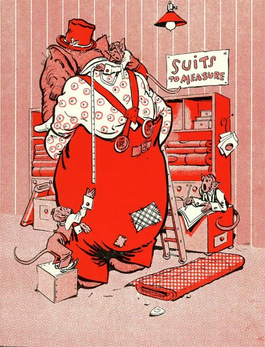 Framed Print : A Big Order, Measuring Mr Jumbo for a New Suit Framed Print : A Big Order, Measuring Mr Jumbo for a New Suit