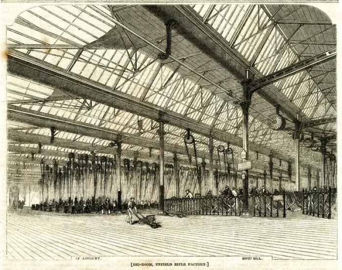 Framed Print : Big-Room, Enfield Rifle Factory Framed Print : Big-Room, Enfield Rifle Factory