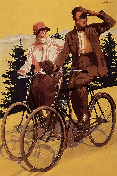 Bike Couple with Pines Date: 1925