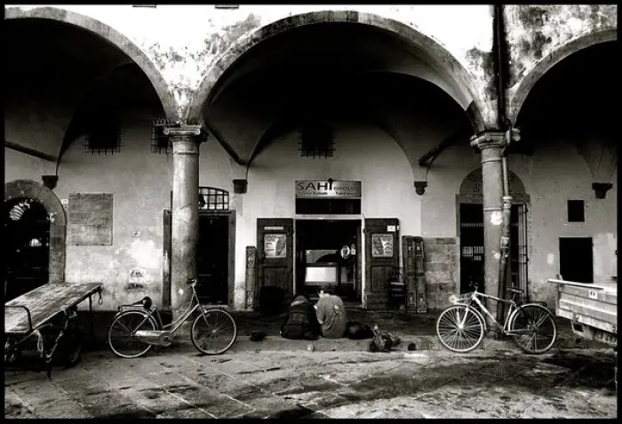 Framed Print : Two bikes in piazza Pisa Italy Framed Print : Two bikes in piazza Pisa Italy