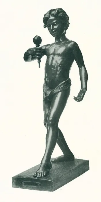 Framed Print : Bilboquet. A portrait sculpture of a boy playing with a bilboquet Framed Print : Bilboquet. A portrait sculpture of a boy playing with a bilboquet