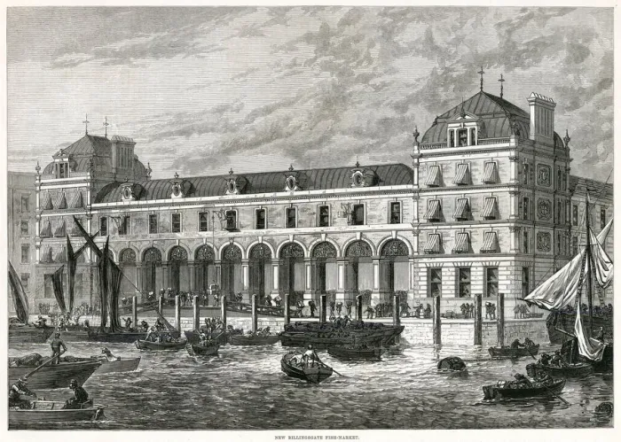 Framed Print : Billingsgate Fish Market, London 1876 Framed Print : Billingsgate Fish Market, London 1876