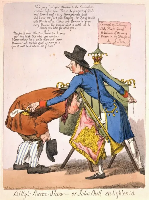 Framed Print : Billys Raree-Show or John Bull en lighten d Framed Print : Billys Raree-Show or John Bull en lighten d