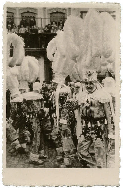 Binche, Belgium - people in carnival costume