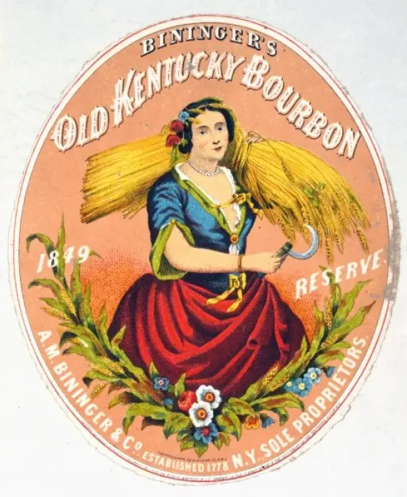 Framed Print : Biningers Old Kentucky Bourbon, AM Bininger & Co. NY sole Framed Print : Biningers Old Kentucky Bourbon, AM Bininger & Co. NY sole