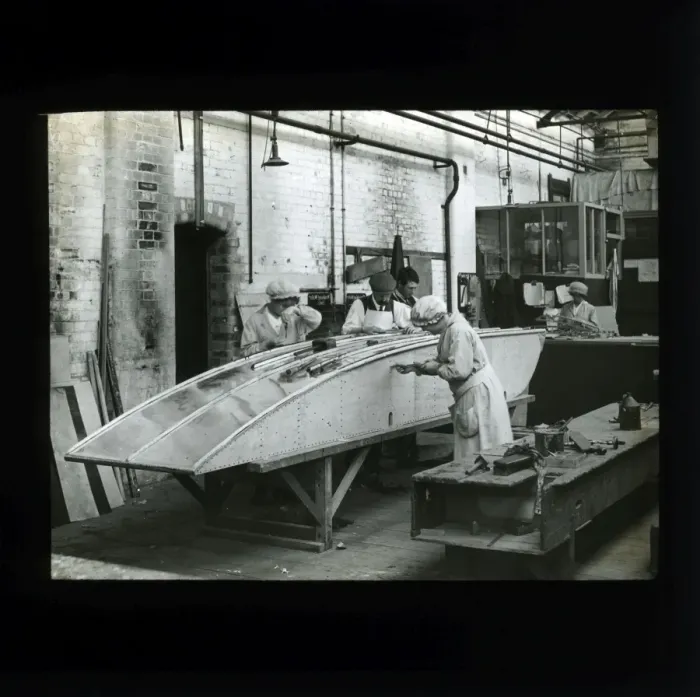 Framed Print : Biplane - Aircraft Factory, Thought to be at Coventry, Warwi Framed Print : Biplane - Aircraft Factory, Thought to be at Coventry, Warwi