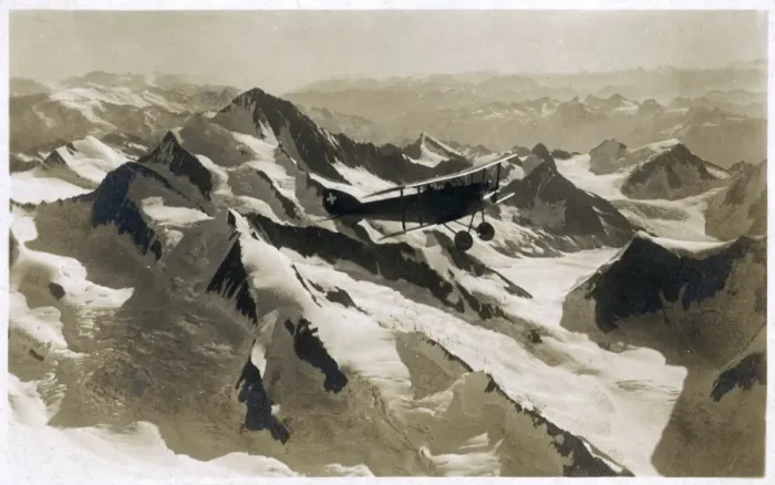 Framed Print : Biplane over Gruneckhorn, Finsteraarhorn, Switzerland Framed Print : Biplane over Gruneckhorn, Finsteraarhorn, Switzerland