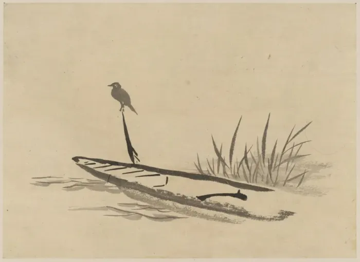 Framed Print : Bird and boat among reeds Framed Print : Bird and boat among reeds
